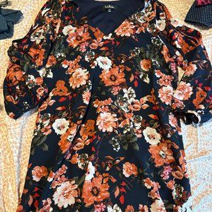 Lulu's Split Sleeve Floral Dress (Small)